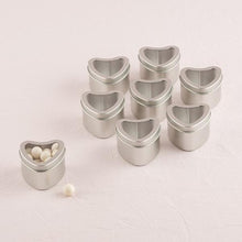 Load image into Gallery viewer, 10 Pack Silver Heart Favor Tins With Clear Lid