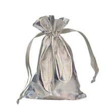 Load image into Gallery viewer, 10 Pack | 4&quot;x6&quot; Silver Lam&#39;e Satin Favor Bags Party Drawstring Pouches