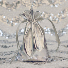 Load image into Gallery viewer, 10 Pack | 4&quot;x6&quot; Silver Lam&#39;e Satin Favor Bags Party Drawstring Pouches