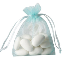 Load image into Gallery viewer, 10 Pack | 3&quot;x4&quot; Baby Blue Organza Favor Bags Party Drawstring Pouches