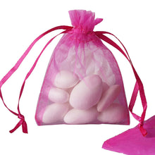 Load image into Gallery viewer, 10 Pack | 3&quot;x4&quot; Fushia Organza Favor Bags Party Drawstring Pouches