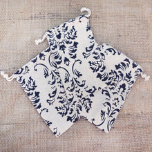 Load image into Gallery viewer, 10 Pack | 4&quot;x6&quot; Black/White Damask Printed Cotton Favor Bags Party Drawstring Pouches