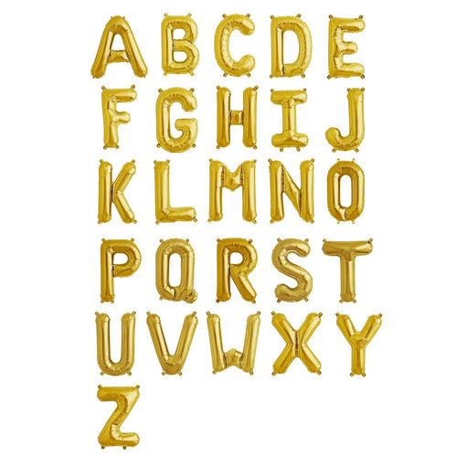 16" Matte Gold Mylar Foil Letter Helium Balloons