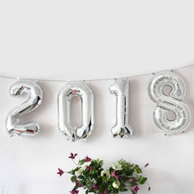 Load image into Gallery viewer, 16&quot; Silver Mylar Foil Number Helium Balloons
