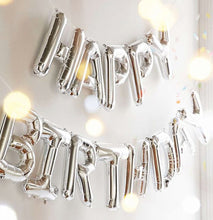 Load image into Gallery viewer, 16&quot; Silver Mylar Foil Number Helium Balloons