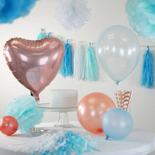 Load image into Gallery viewer, 47 Pcs Blue/White Decoration Kit with Foil Latex Balloon and Pom Tassels