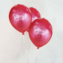 Load image into Gallery viewer, 25 Pack 12&quot; Red Metallic Latex Happy Birthday Balloons