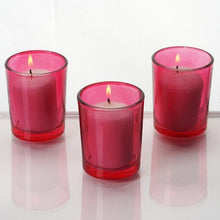 Load image into Gallery viewer, 12 Pack White Votive Candles with Red Votive Holders