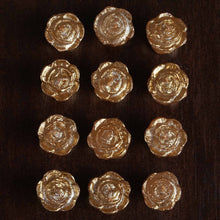 Load image into Gallery viewer, 12 Pack | 1&quot; Gold Mini Rose Flower Floating Candles