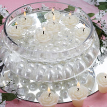 Load image into Gallery viewer, 12 Pack | 1&quot; Ivory Mini Rose Flower Floating Candles