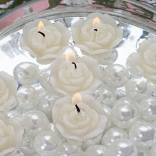Load image into Gallery viewer, 12 Pack | 1&quot; Ivory Mini Rose Flower Floating Candles