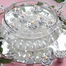 Load image into Gallery viewer, 12 Pack | 1&quot; Silver Mini Rose Flower Floating Candles