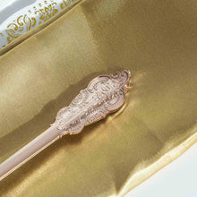 Load image into Gallery viewer, 24 Pack | 8&quot; Metallic Rose Gold Baroque Disposable Cutlery Plastic Forks