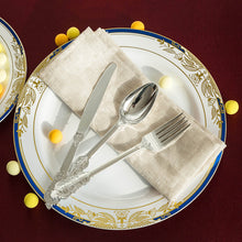 Load image into Gallery viewer, 24 Pack | 8&quot; Metallic Silver Baroque Disposable Cutlery Plastic Forks