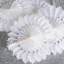 Load image into Gallery viewer, 12 Pack | 12&quot; White Dandelion Hanging Honeycomb Tissue Fan