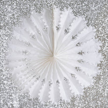 Load image into Gallery viewer, 12 Pack | 12&quot; White Dandelion Hanging Honeycomb Tissue Fan