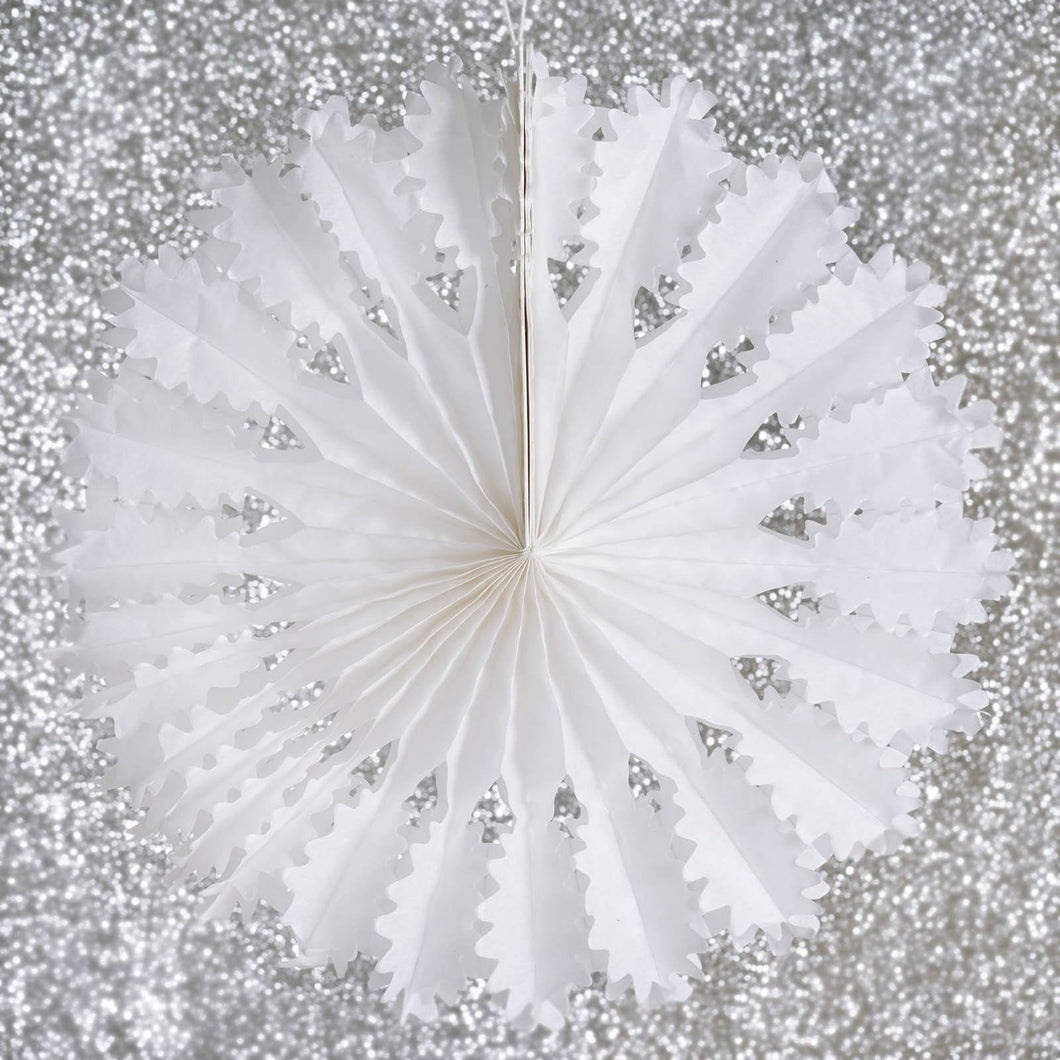 12 Pack | 12" White Dandelion Hanging Honeycomb Tissue Fan
