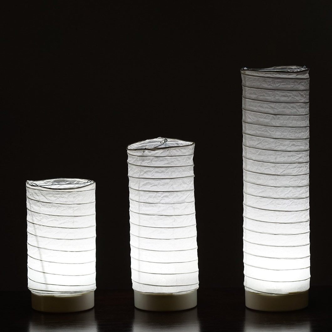 3 Pack | Battery Operated Cylinder Paper Lanterns Tabletop LED Light