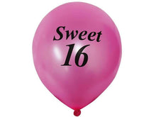 Load image into Gallery viewer, 25 Pack 12&quot; Pink Metallic Latex Sweet 16 Balloons