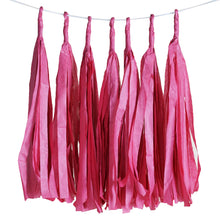 Load image into Gallery viewer, 12 PCS Fushia Tissue Paper Balloon Tassel Garlands
