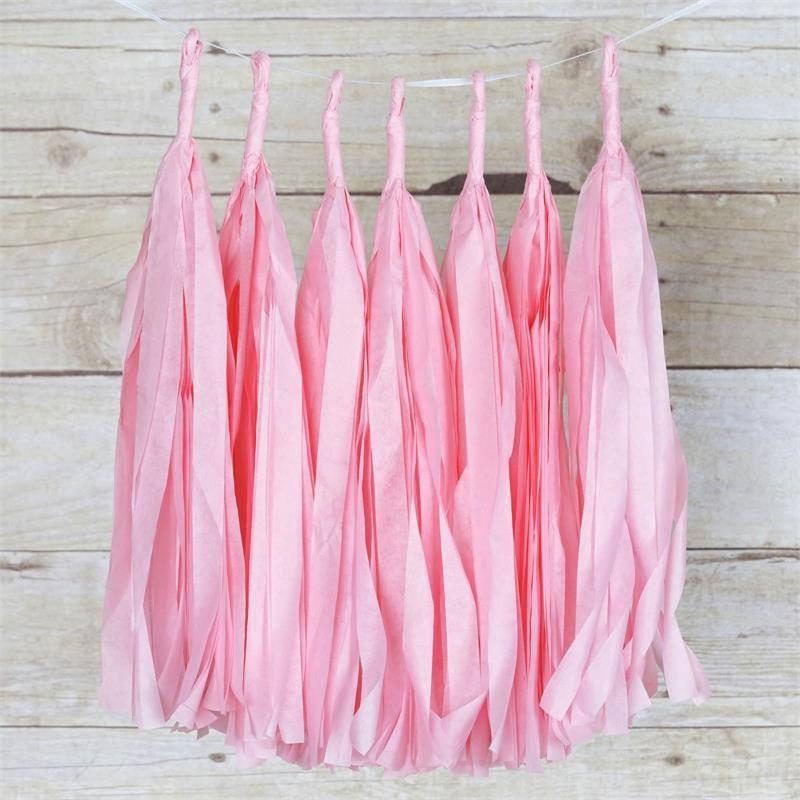 12 PCS Pink Tissue Paper Balloon Tassel Garlands