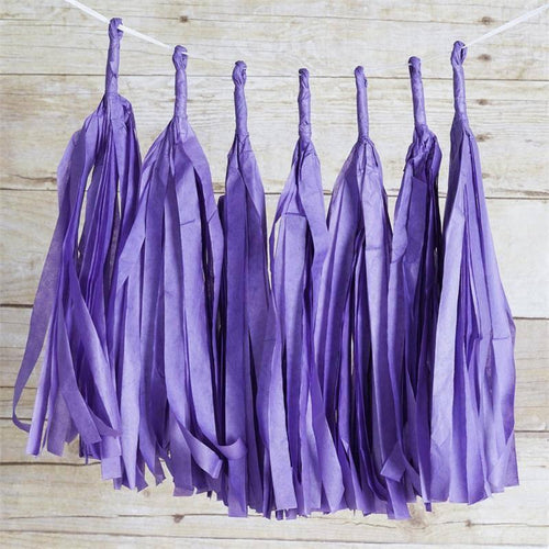 12 PCS Purple Tissue Paper Balloon Tassel Garlands