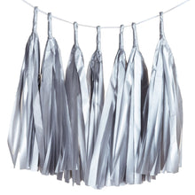 Load image into Gallery viewer, 12 PCS Metallic Silver Tissue Paper Balloon Tassel Garlands