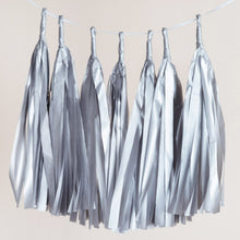 Load image into Gallery viewer, 12 PCS Metallic Silver Tissue Paper Balloon Tassel Garlands
