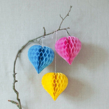 Load image into Gallery viewer, 12 Pack 16&quot; White Heart-Shaped Honeycomb Paper Lantern