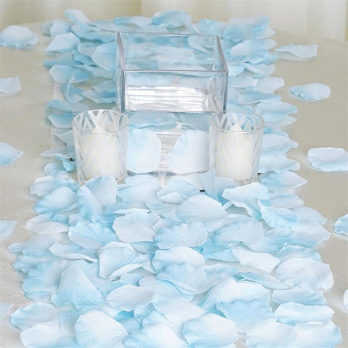 500 Blue Silk Rose Petals For Table Confetti