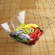 Load image into Gallery viewer, 12 Pack Clear 35oz Wave Design Plastic Square Disposable Serving Bowl