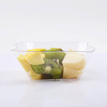 Load image into Gallery viewer, 12 Pack Clear 16oz Wave Design Plastic Square Disposable Bowl