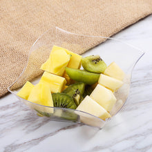 Load image into Gallery viewer, 12 Pack Clear 16oz Wave Design Plastic Square Disposable Bowl