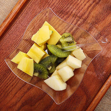 Load image into Gallery viewer, 12 Pack Clear 16oz Wave Design Plastic Square Disposable Bowl