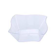 Load image into Gallery viewer, 12 Pack Clear 6oz Wave Design Plastic Square Disposable Bowl