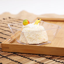 Load image into Gallery viewer, 12 Pack Clear 6oz Wave Design Plastic Square Disposable Bowl