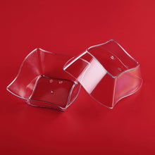 Load image into Gallery viewer, 12 Pack Clear 6oz Wave Design Plastic Square Disposable Bowl