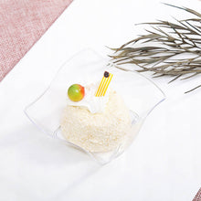 Load image into Gallery viewer, 12 Pack Clear 6oz Wave Design Plastic Square Disposable Bowl