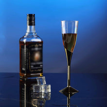 Load image into Gallery viewer, 6 Pack Gold 5oz Hard Plastic Champagne Wine Toast Flutes