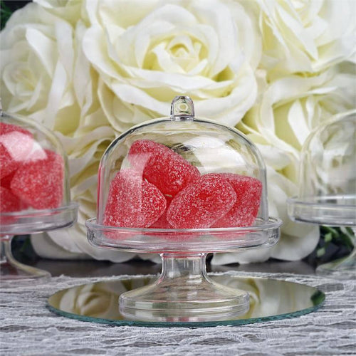 12 Pack Mini Clear Plastic Cupcake Muffin Cake Container Oval Stand