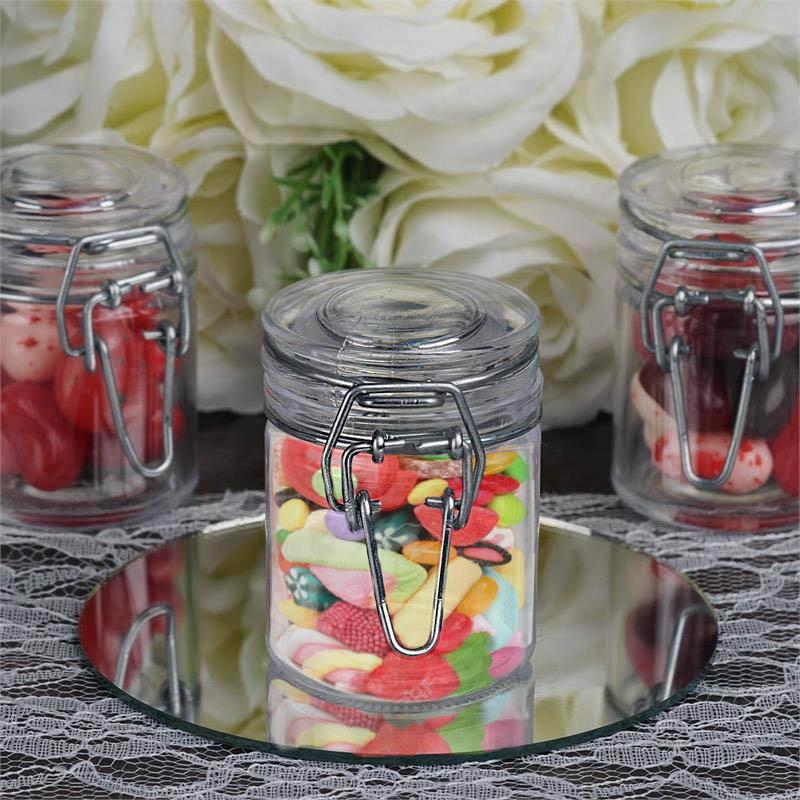 Set of 12 | 2 Oz Plastic Candy Jars Favor Container With Flip Lid