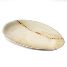 Load image into Gallery viewer, 25 Pack 10&quot; Eco-Friendly Palm Leaf Disposable Oval Serving Plates