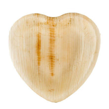 Load image into Gallery viewer, 25 Pack 7&quot; Eco-Friendly Palm Leaf Disposable Heart Salad Dessert Plates