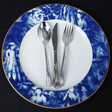 Load image into Gallery viewer, 12 Pack Blue Dishwasher Safe 11.5&quot; Porcelain Chip Resistant Dinner Plate