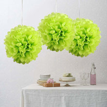 Load image into Gallery viewer, 12 Pack 10&quot; Apple Green Paper Tissue Fluffy Pom Pom Flower Balls