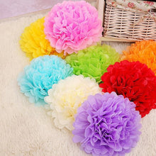 Load image into Gallery viewer, 12 Pack 10&quot; Fushia Paper Tissue Fluffy Pom Pom Flower Balls