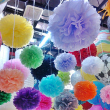 Load image into Gallery viewer, 12 Pack 10&quot; Champagne Paper Tissue Fluffy Pom Pom Flower Balls