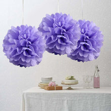 Load image into Gallery viewer, 12 Pack 10&quot; Lavender Paper Tissue Fluffy Pom Pom Flower Balls