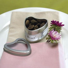 Load image into Gallery viewer, 10 Pack Silver Heart Favor Tins With Clear Lid