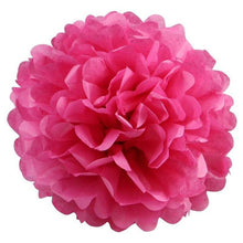 Load image into Gallery viewer, 12 Pack 10&quot; Fushia Paper Tissue Fluffy Pom Pom Flower Balls